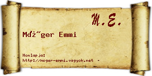 Móger Emmi névjegykártya